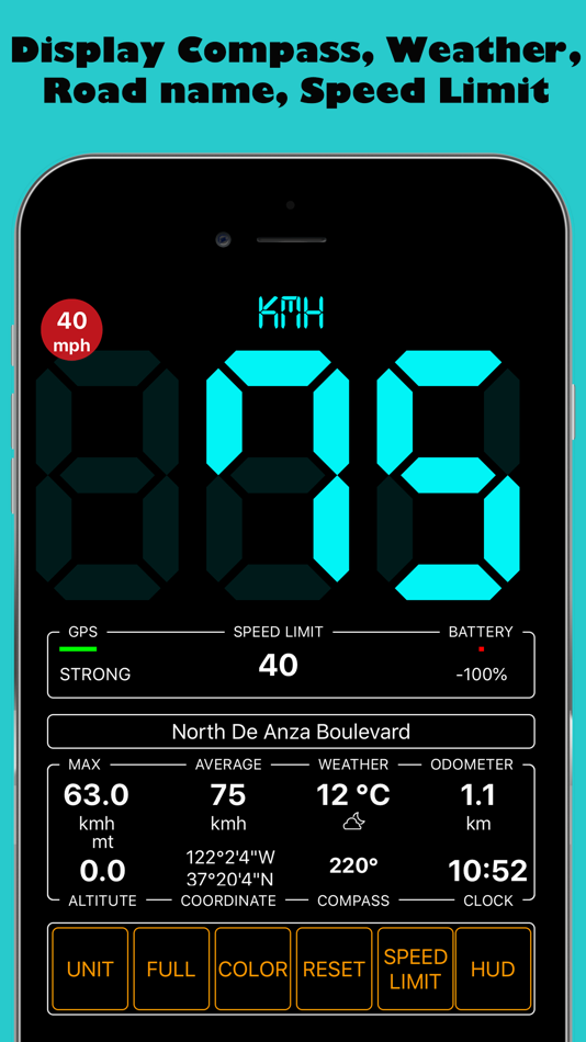 #3. GPS Speedmeter mph kmh (iOS) 由: Matrix Software Co.