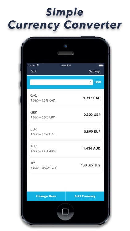 Currency Converter + Rates