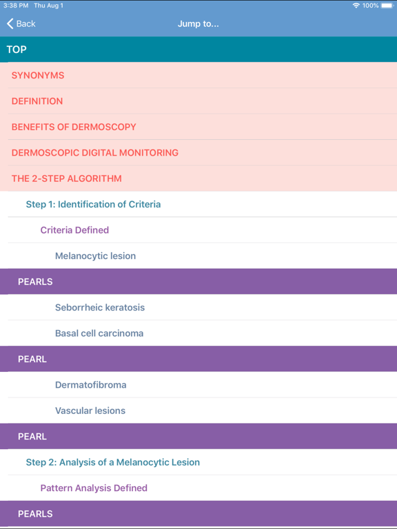 Dermoscopy Criteria Review iPad screenshot