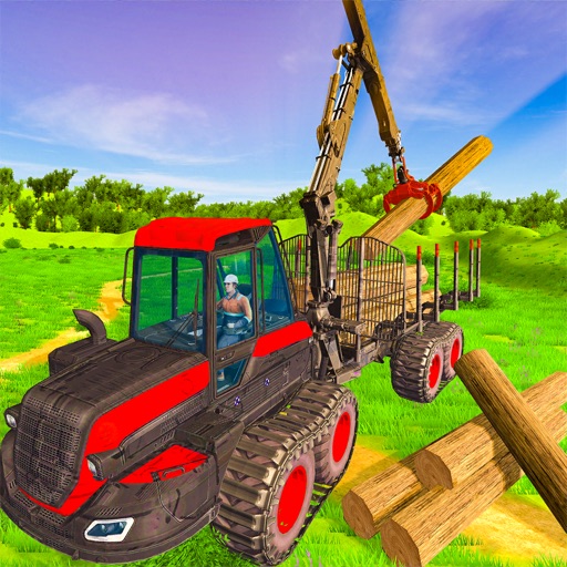 Lumberjack Truck Driver 3D Icon