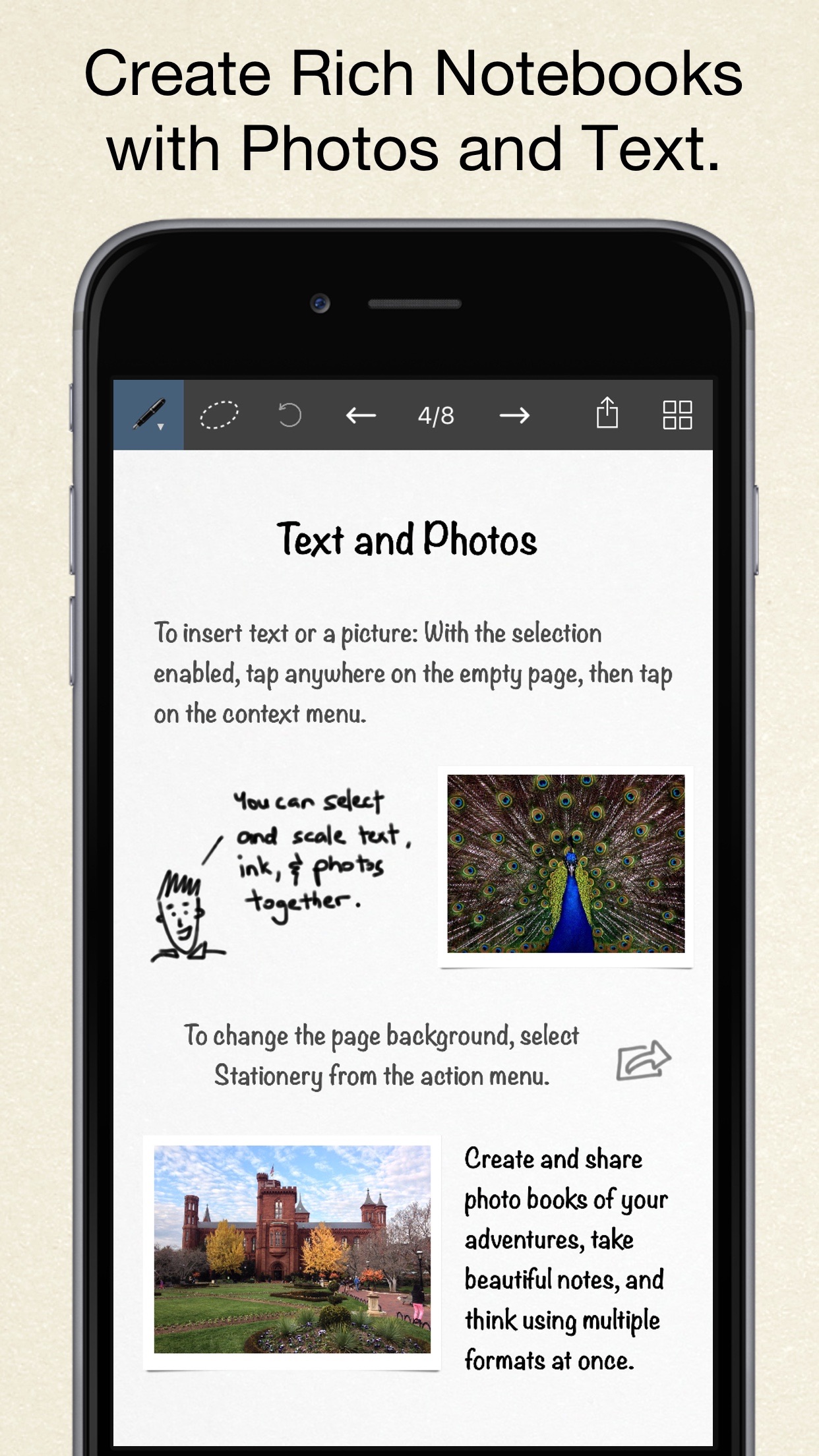 Screenshot do app Inkflow Plus Visual Notebook