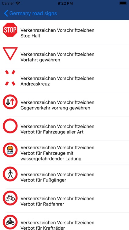 Verkehrszeichen Deutschen