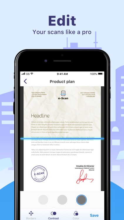 e-Scan: PDF Docs Scanner App