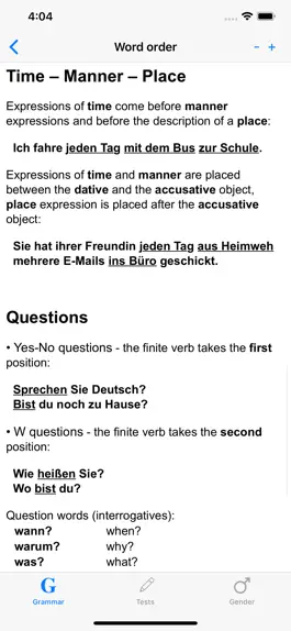 Game screenshot German Grammar with Tests hack