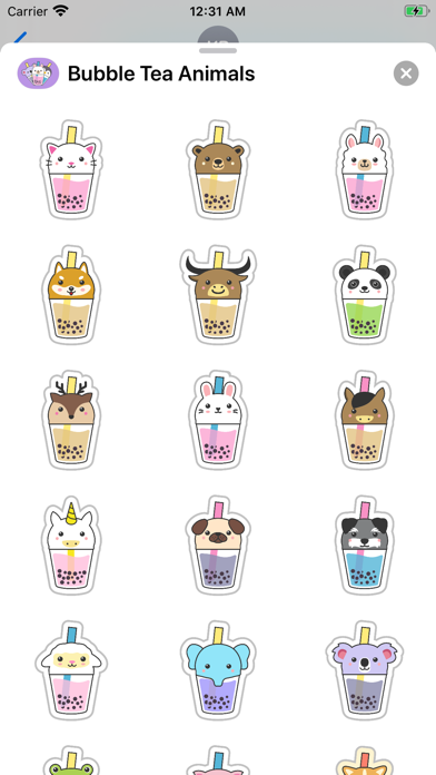 Screenshot #2 pour Bubble Tea Animals Stickers