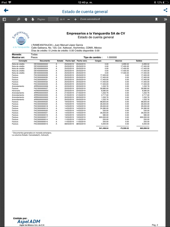 Aspel-ADM iPad screenshot 6 - Business app