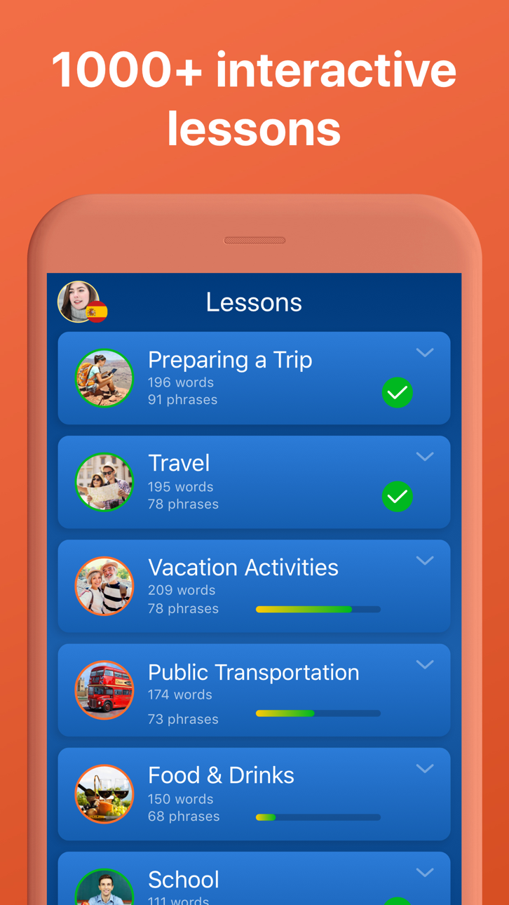 Mondly: Learn 33 Languages Modded screenshot 7 - iOS app interface