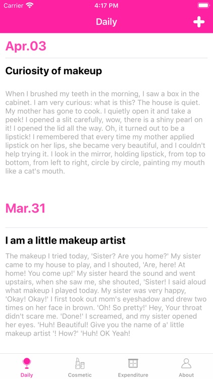 Daily Makeup-Record daily