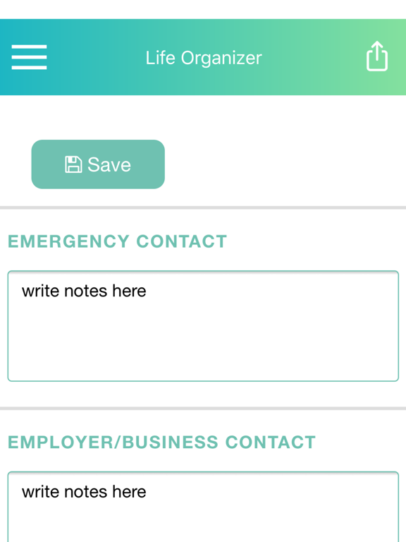Screenshot #5 pour Life Organizer & Estate Plan