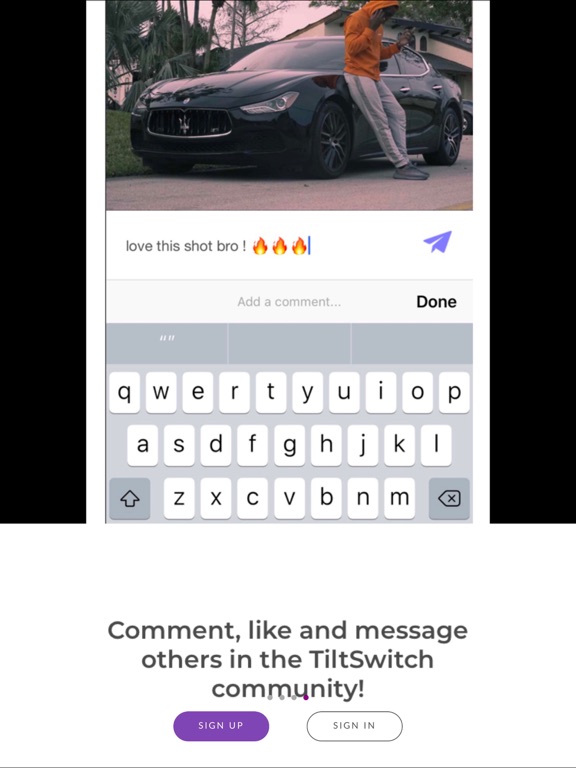TiltSwitch iPad screenshot 4 - Social Networking app