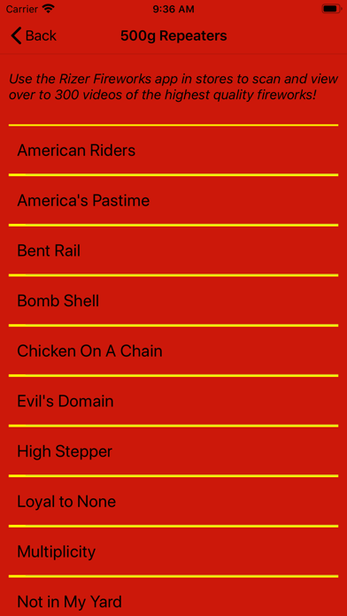 Rizer Fireworks iPhone screenshot 4 - Shopping app