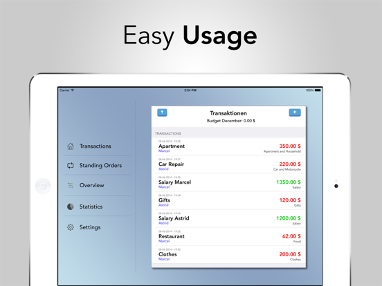 Family Budget Book iPad app afbeelding 2