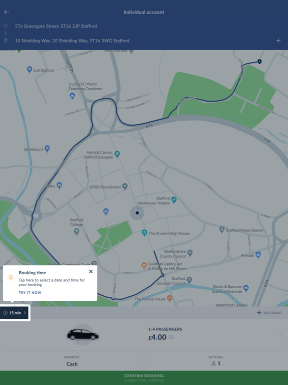 Smart Cars Taxis iPad screenshot 5 - Travel app