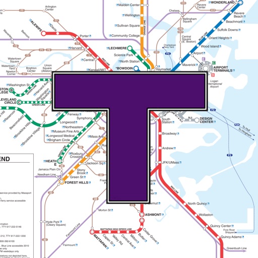 MBTA Boston T Transit Map