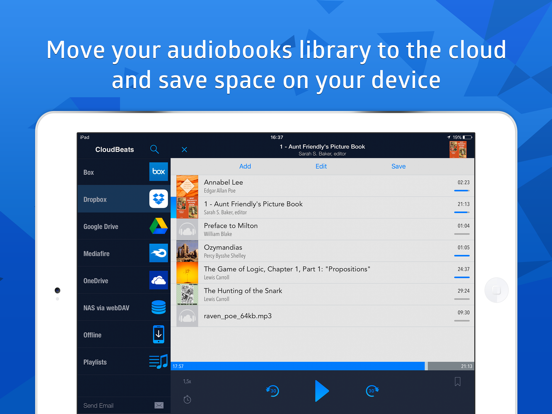 CloudBeats: audio book player iPad app afbeelding 2