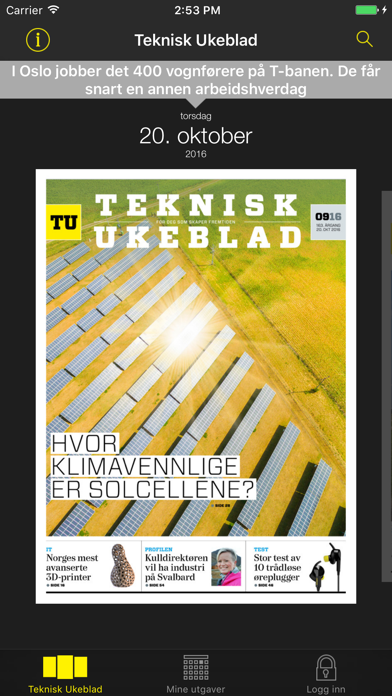 Teknisk Ukeblad eBlad Screenshot