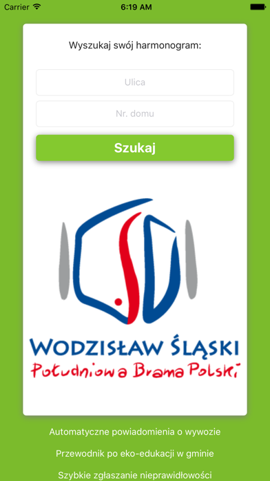 Screenshot #1 pour Wodz Śląski Harmonogram wywozu