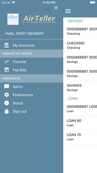 How to cancel & delete AirTeller-First Education FCU from iphone & ipad 2