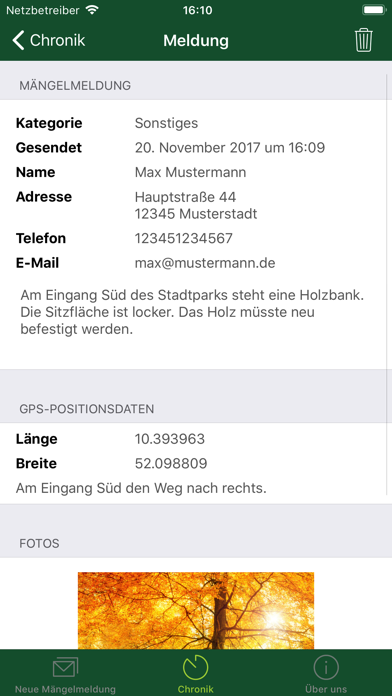 Melde-App Stadt Salzgitter Screenshot