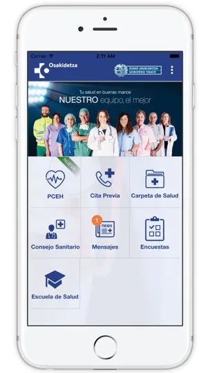 Captura de pantalla de Portal Móvil Osakidetza en iPhone 4