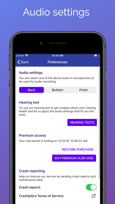 Chk-In Hearing Assist Screenshot