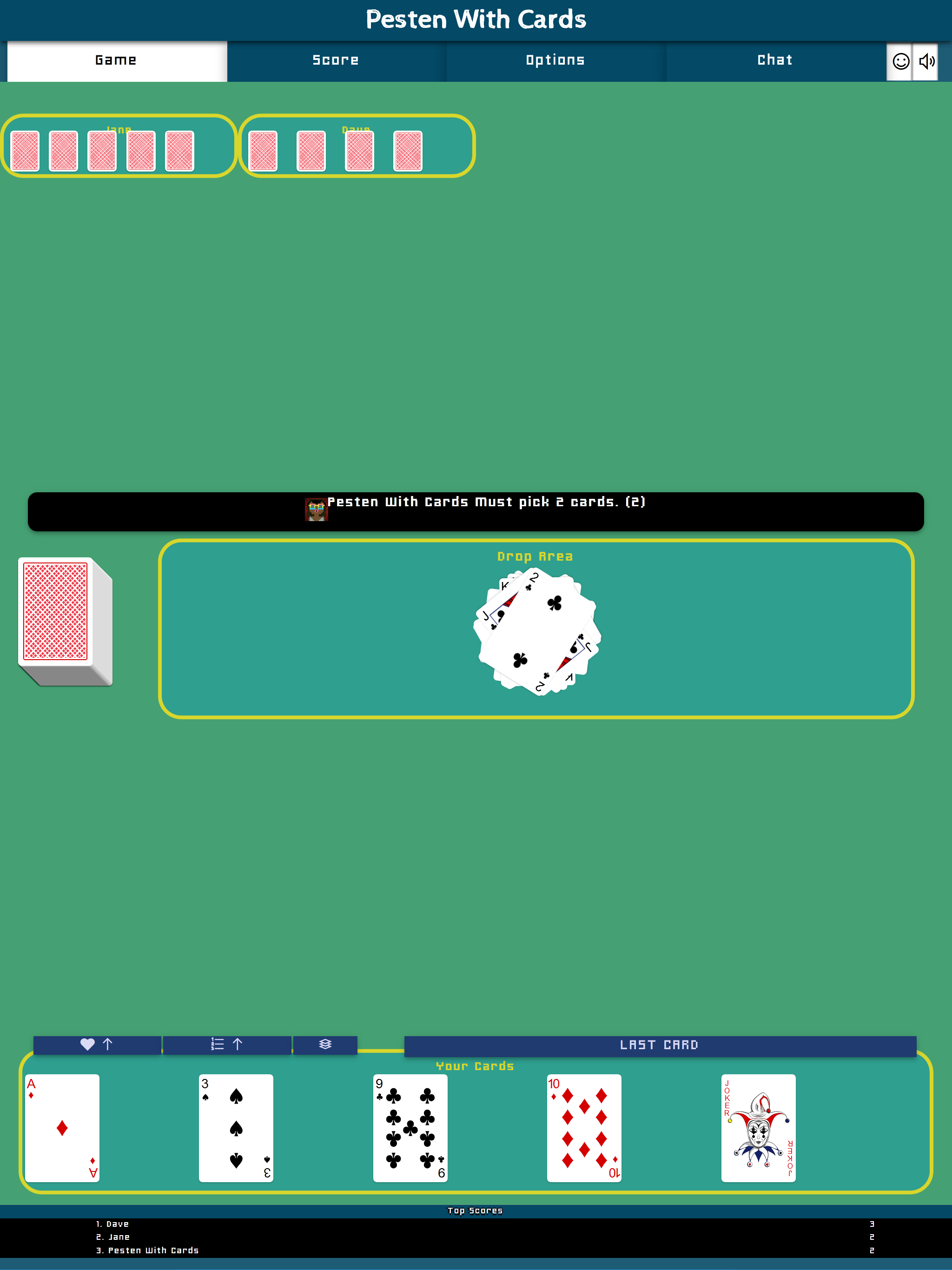 Pesten With Cards