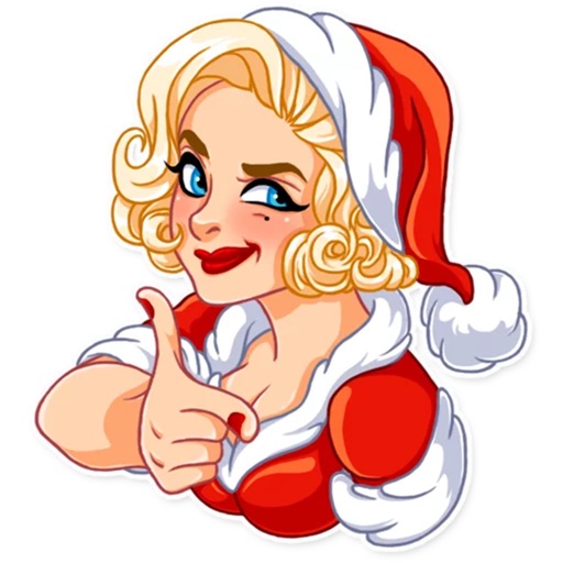 Hot Santa Girl Sticker Pack