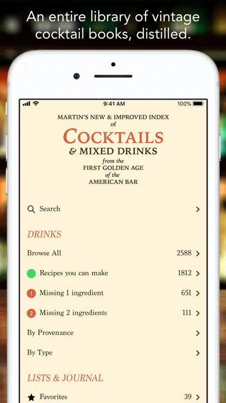 Martin’s Index of Cocktails screenshot 1 of 5