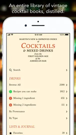 Скриншот Martin’s Index Of Cocktails на iPhone 1