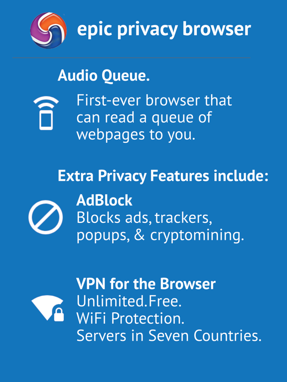 Screenshot #5 pour Epic Privacy Browser (w/ VPN)