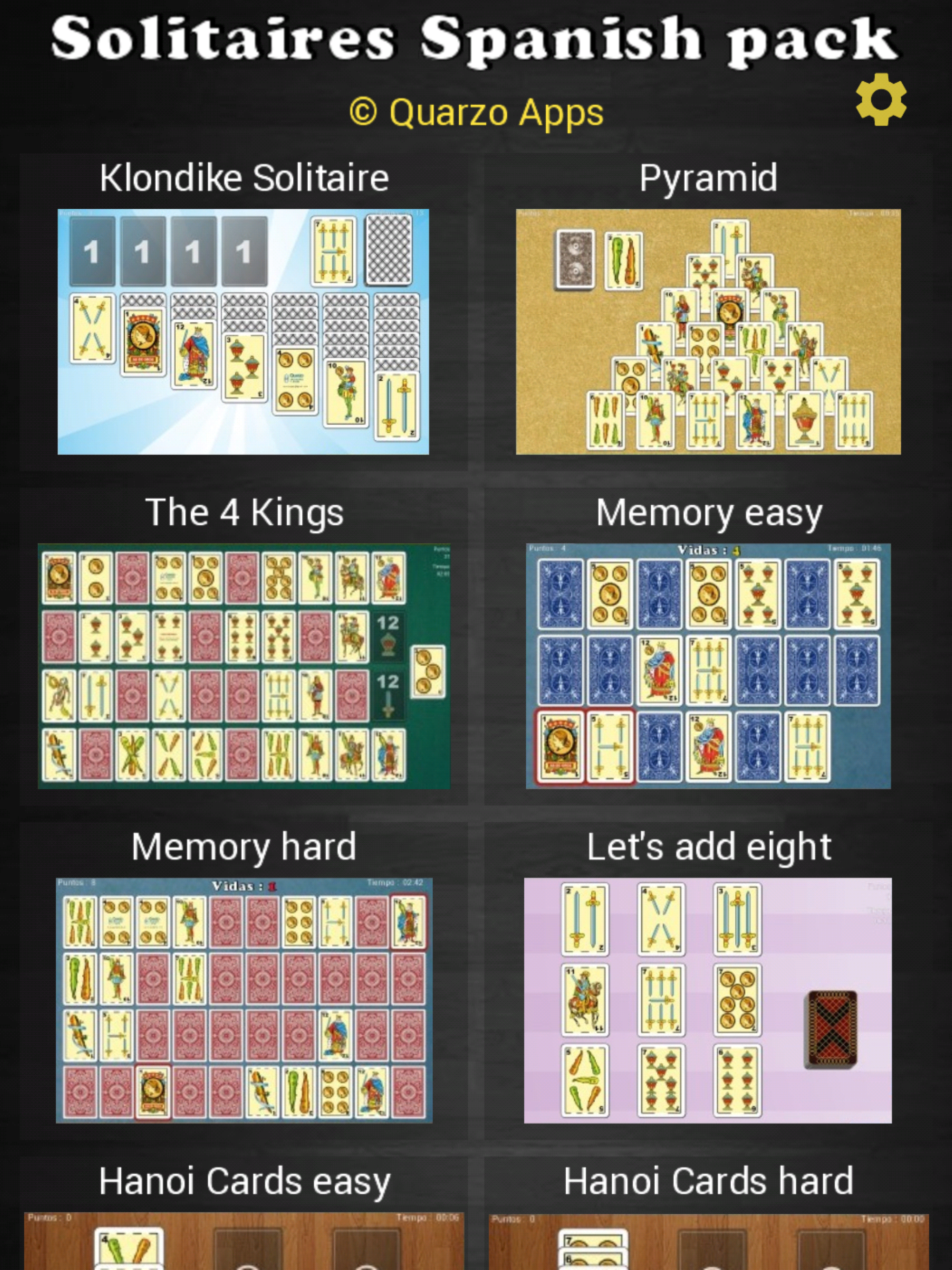 Solitaire pack (Spanish cards)
