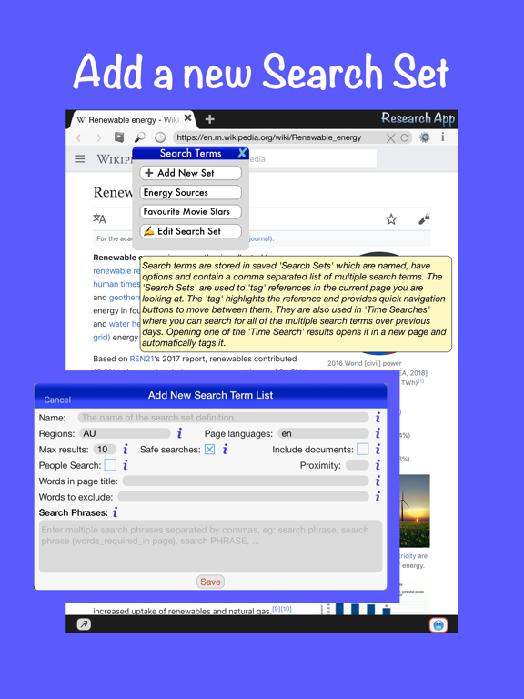 Screenshot #6 pour Research App - Saved Searches