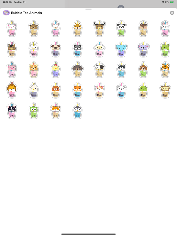 Screenshot #5 pour Bubble Tea Animals Stickers