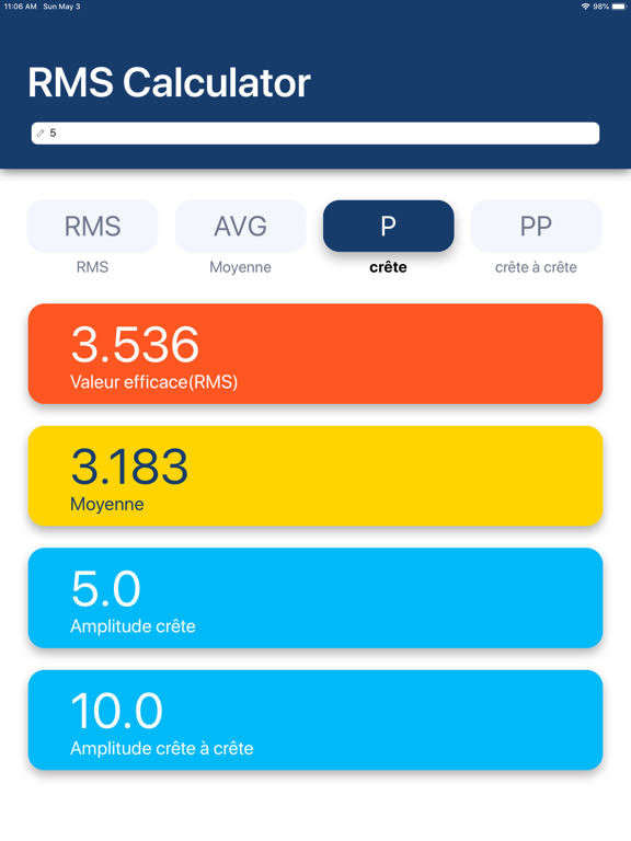 Screenshot #4 pour Calculateur de Valeur efficace