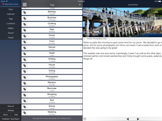 Capture 365 Journal iPad app afbeelding 4