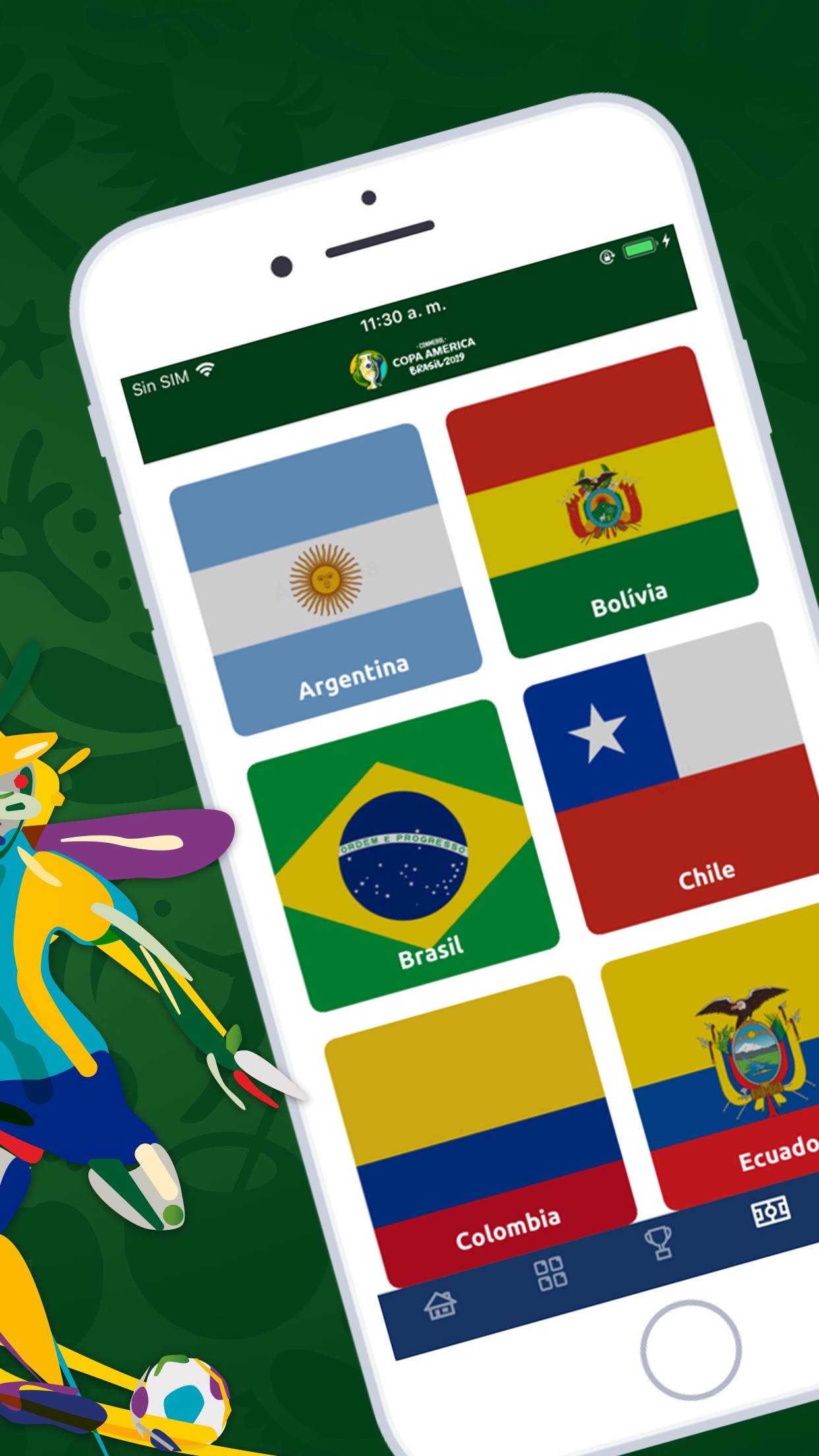 Screenshot do app Copa América Oficial