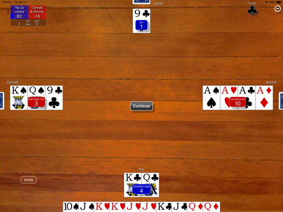 Pinochle Classic iPad screenshot 9 - Games app