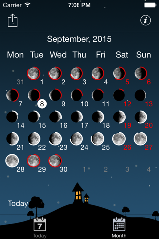 Moon phases calendar and sky screenshot 4