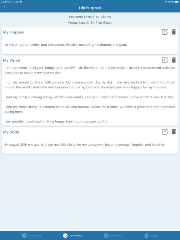 My Vision Board - Goal Setting iPad screenshot 4 - Lifestyle app