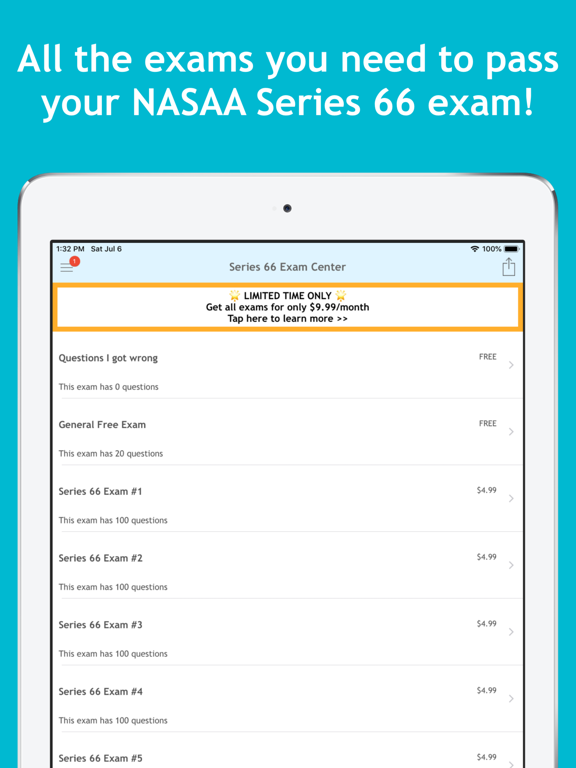 Series 66 Exam Center iPad screenshot 4 - Education app