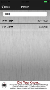 PTI Transformer screenshot