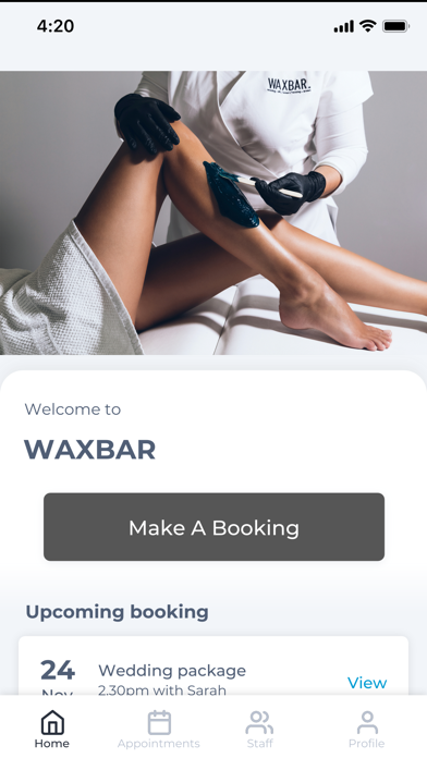 WAXBAR app screenshot