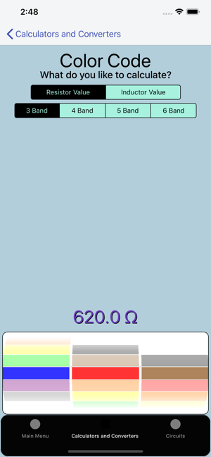 ‎Electronics Circuit Calculator Screenshot