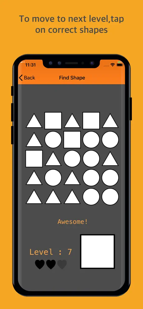 FindShape game - tap on shape