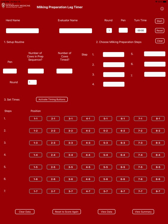 Milking Prep Lag Timer