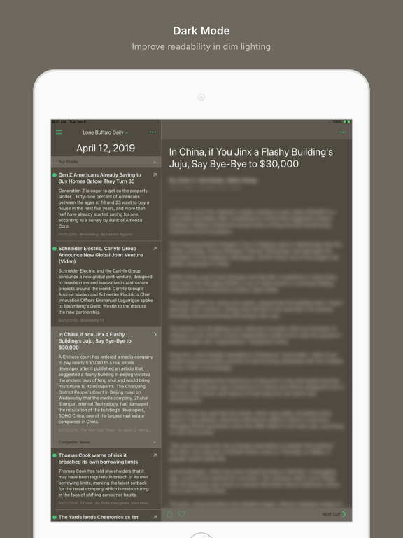 Dispatch by Lone Buffalo iPad screenshot 6 - News app