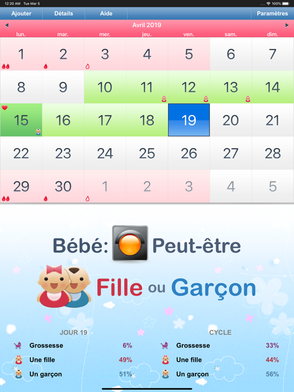 Screenshot #5 pour Calendrier règles & ovulation