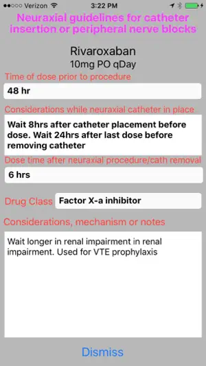 Neuraxial coagulation guide screenshot 4