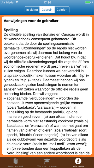 Woordenboek Papiaments > NL Screenshot