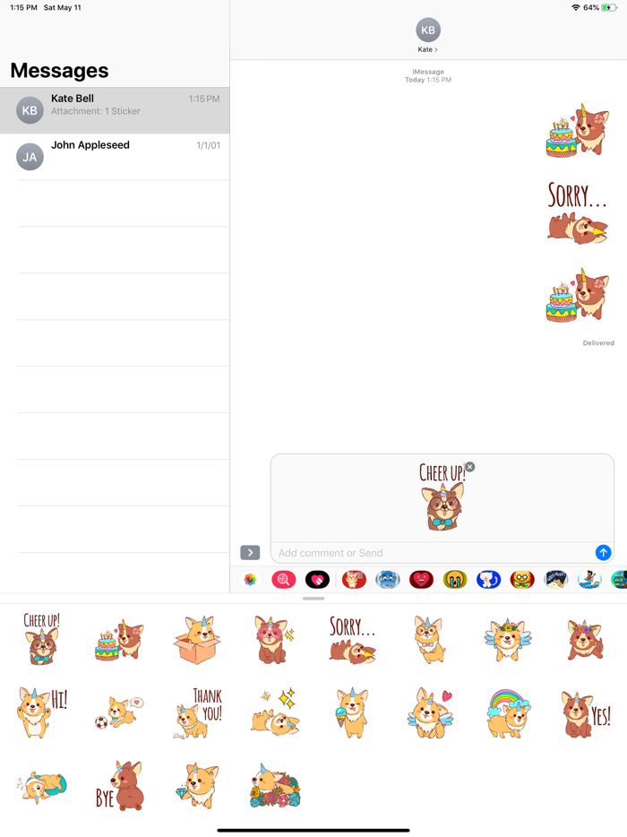 Unicorgi Stickers
